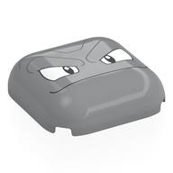 Lego Brick Round, Curved 4 x 4, Geodude Face Print