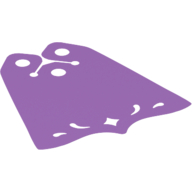 Lego Neckwear Cape, Pointed Center at Bottom, 3 Top Holes, Swirl and Diamond Shape Holes [Plain] / Medium Lavender