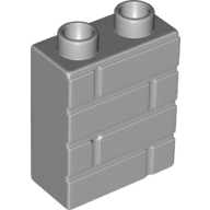 Lego Duplo Brick 1 x 2 x 2 Brick Effect / Light Bluish Gray