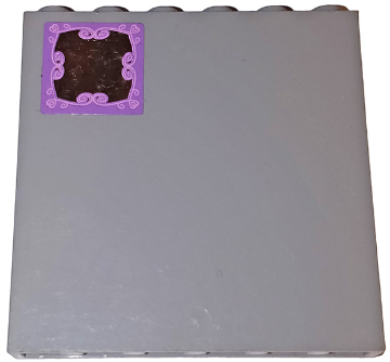 Lego Panel 1 x 6 x 5 with Mirror and Medium Lavender Ornate Frame Pattern (Sticker) - Set 41055 / Light Bluish Gray