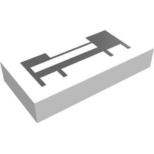 Lego Tile 1 x 2 with Bed Print