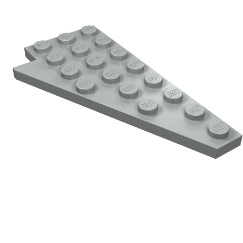 Lego Wedge Plate 8 x 4 Wing Right with Stud Notch / Light Gray