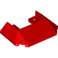 Lego Brick Wedged, Sloped 45° 6 x 4 Double / 33°, 9 Bottom Tubes [Train Roof] / Red