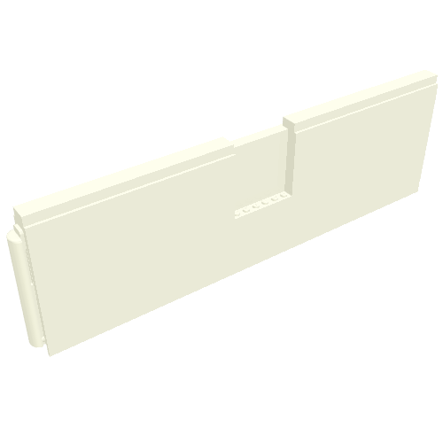 Lego BYGGLEK Side Panel, 44 x 10 x 2, 6 x 6 x 1 Cutout / White