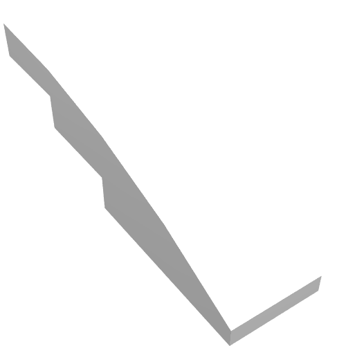 Lego Brick Curved 4 x 1 No Studs [Stud Holder with Asymmetric Ridges] / White