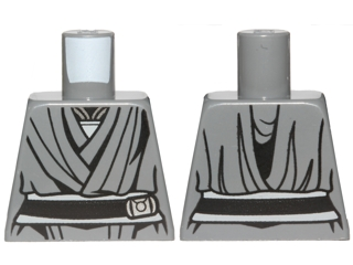 Lego Torso SW Dark Bluish Gray Jedi Robe with Black Belt Pattern (Naare) / Dark Bluish Gray