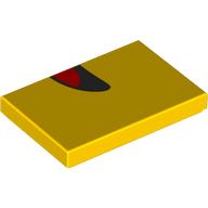 Lego Tile 2 x 3 with Half Mouth, Smiling Print