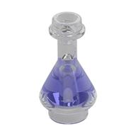 Lego Equipment Bottle / Erlenmeyer Flask with Trans-Purple Fluid Pattern / Trans-Clear