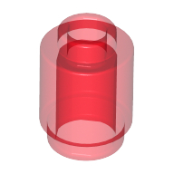 Lego Brick Round 1 x 1 Open Stud / Trans-Red