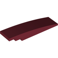 Lego Brick Curved 8 x 2 No Studs / Dark Red