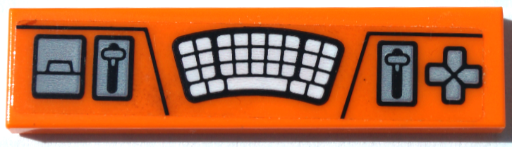 Lego Tile 1 x 4 with Keyboard, Buttons, and Levers Pattern (Sticker) - Set 60194