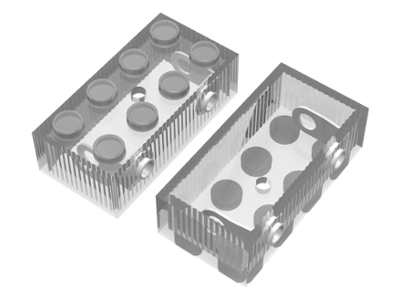Lego Light Brick 4.5V 2 x 4 / Trans-Clear