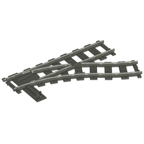 Lego Vehicle Track, Train, 9V Switch Point Right / Dark Gray