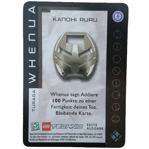 Lego Trading Card, Bionicle Game: QftM - 70 Turaga - Whenua - Kanohi Ruru / [No Color/Any Color]