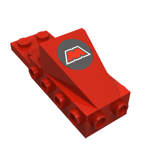 Lego Brick Special, Cockpit Space Nose with MTron Logo Print / Red