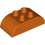 Lego Duplo Brick 2 x 4 Curved Top / Reddish Orange