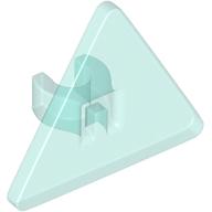 Lego Road Sign Clip-on 2.2 x 2.667 Triangular with Open O Clip / Trans-Light Blue