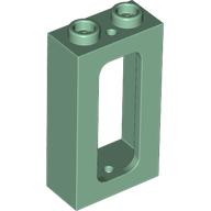 Lego Window 1 x 2 x 3 Train with Inside Stud Holder / Sand Green