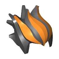 Lego Hair Spiked Top with Orange Streaks Print / Black