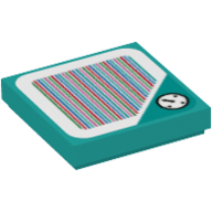 Lego Tile 2 x 2 with Clock in Straight Border and Barcode Print (Sticker)