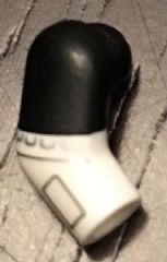 Lego Arm, Right with Black Short Sleeve and Silver Trim Pattern