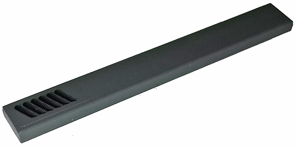 Lego Tile 1 x 8 with Slanted Black Air Vents Pattern Model Left Side (Sticker) - Set 75877 / Dark Bluish Gray