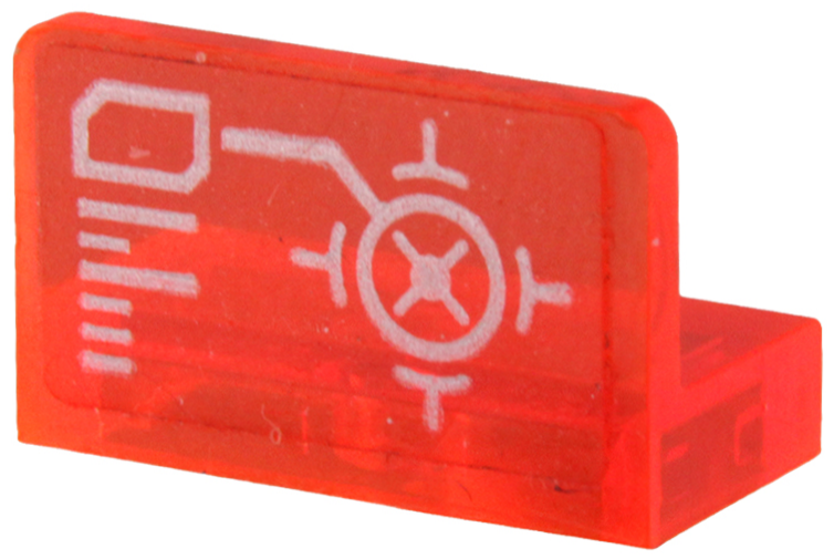 Lego Panel 1 x 2 x 1 with Silver Head-Up Display (HUD) with Crosshairs Pattern (Sticker) - Set 70361