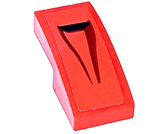 Lego Slope, Curved 2 x 1 x 2/3 with Black and Dark Red Air Vent Pattern Model Right Side (Sticker) - Set 75890