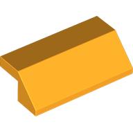 Lego Brick Sloped 45° 2 x 4 with 2/3 Inverted Cutout and no Studs / Bright Light Orange