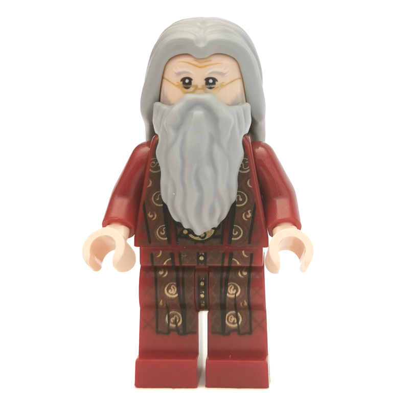 Lego Albus Dumbledore, Dark Red Robes, Light Bluish Gray Hair and Beard