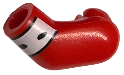 Lego Arm, Left with White Cuff with Black Dots and Outline Pattern