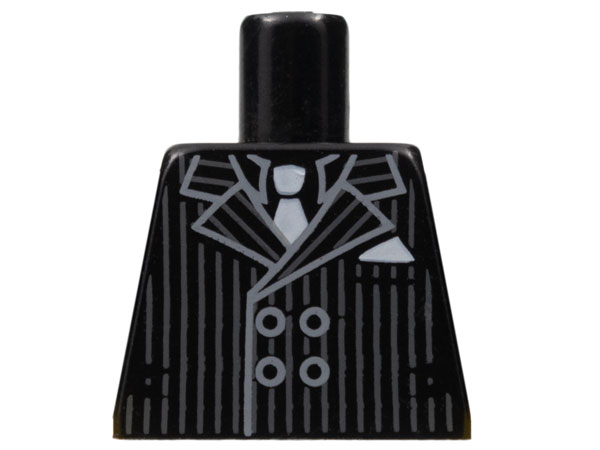 Lego Torso Pinstripe Suit Jacket and White Tie Pattern / Black