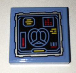 Lego Tile 2 x 2 with Batcomputer Pretzel Display Pattern (Sticker) - Set 70909