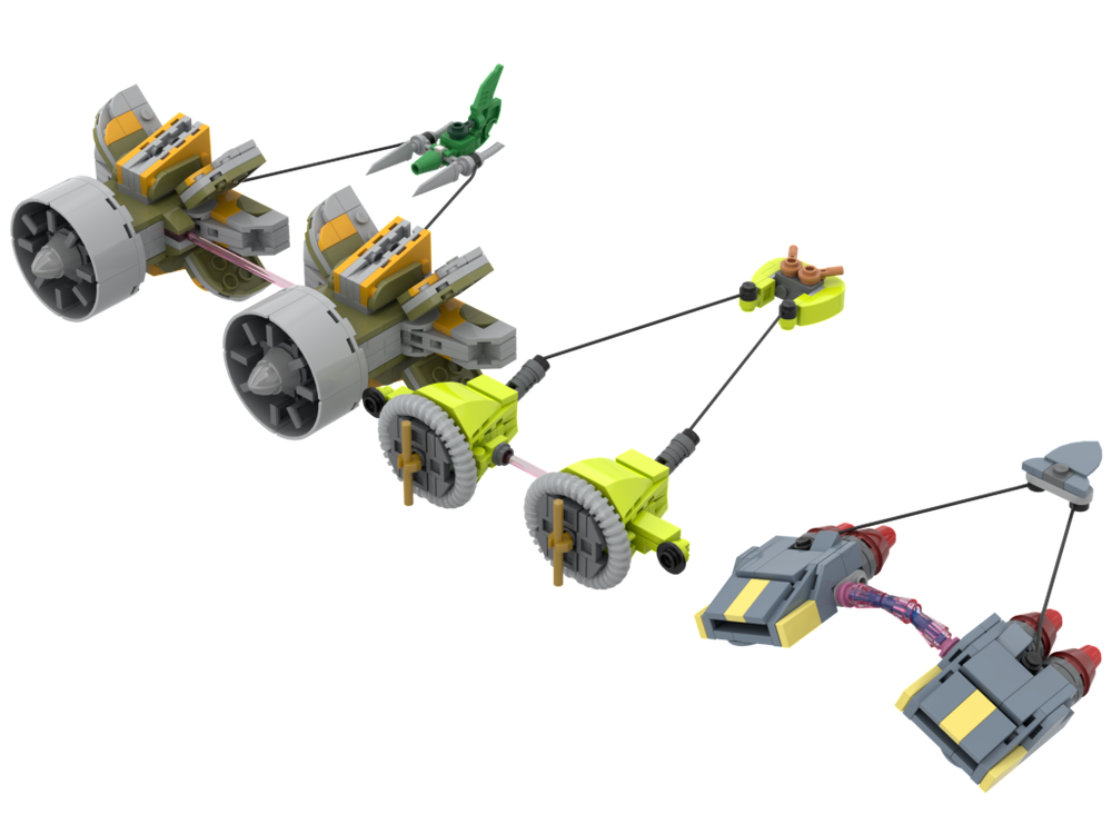 Lego Aldar Beedo, Mawhonic, and Mars Guo's Podracers