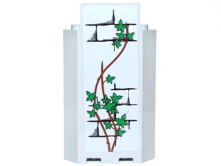 Lego Panel 3 x 3 x 6 Corner Wall without Bottom Indentations with Bricks Pattern and Ivy Trunks with 15 Leaves Pattern (Sticker) - Set 7946 / Light Bluish Gray