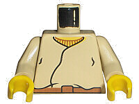 Lego Torso SW Closed Shirt, Brown Belt, Yellow Neck Pattern / Tan Arms / Yellow Hands