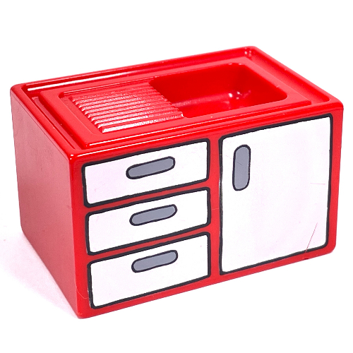 Lego Duplo Sink with Front Cabinet and Drawers Print / Blue