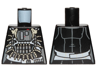 Lego Torso Female SW Jumpsuit, Necklace with Fangs and Front Panel Pattern (Enfys Nest) / Black