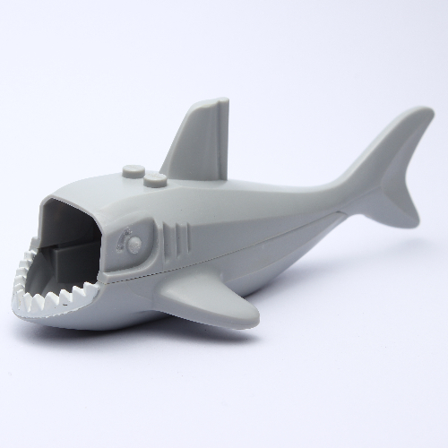 Lego Animal Body Part, Shark Body with Gills and White Teeth Print / Light Bluish Gray