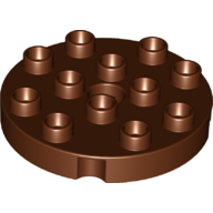 Lego Duplo Plate Round 4 x 4 / Reddish Brown