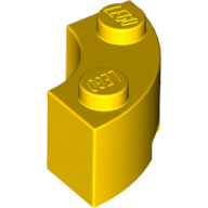 Lego Brick Round Corner 2 x 2 Macaroni with Stud Notch / Yellow