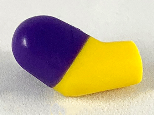 Lego Arm, Right with Molded Dark Purple Short Sleeve  Pattern / Yellow