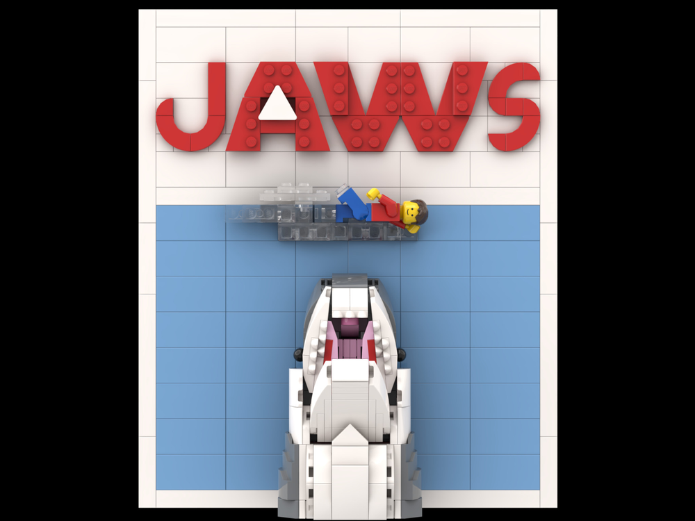 Lego Jaws Movie Poster (table display)