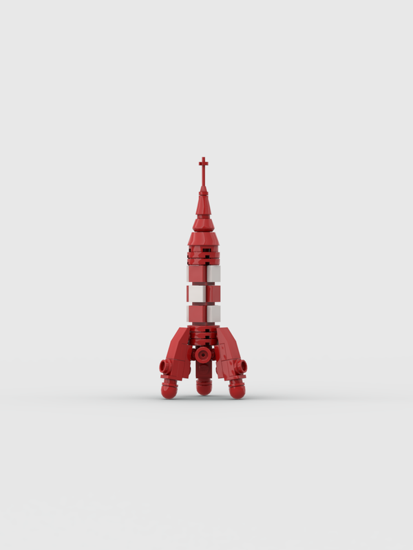 Lego MICRO MOC TINTIN THE RED ROCKET MOON