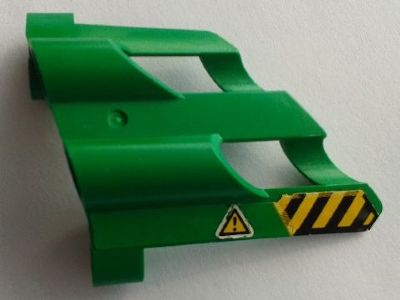 Lego Technic, Panel Fairing # 2 Large Short, Large Holes, Side B with Black and Yellow Danger Stripes and Triangle with Exclamation Mark Upside Down Pattern (Sticker) - Set 8446