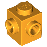 Lego Brick Special 1 x 1 with Studs on 2 Adjacent Sides / Bright Light Orange