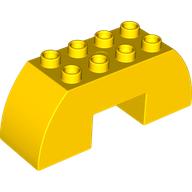 Lego Duplo Brick 2 x 6 x 2 Curved with 2 x 2 Cutout on Bottom / Yellow