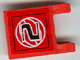 Lego Flag 2 x 2 Square with Flat Edge with Black Number 2 and White Wire Frame Basketball on Red Background Pattern (Sticker) - Sets 3432 / 3433