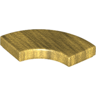 Lego Tile 2 x 2 Curved, Macaroni / Pearl Gold