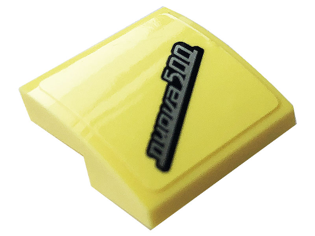 Lego Slope, Curved 2 x 2 x 2/3 with Silver 'nuova500' Pattern (Sticker) - Set 10271